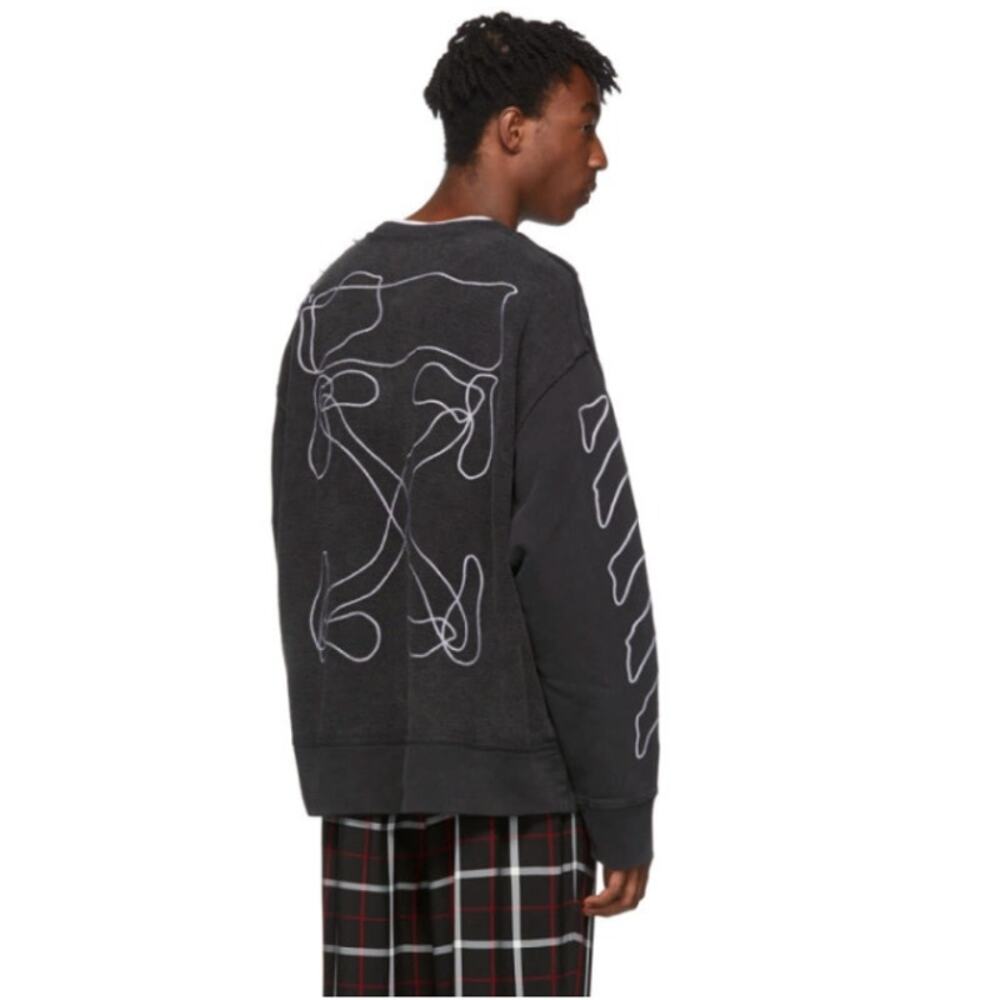Off-White Black and White Abstract Arrows Incompiuto Sweatshirt